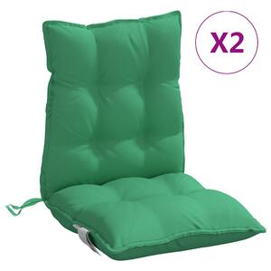 Perne scaun cu spătar mic, 2 buc., verde, țesătură oxford