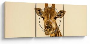 Tablou cu girafe (cu ceas) (90x30 cm)
