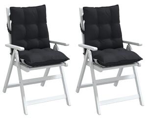 Perne scaun cu spătar mic, 2 buc., negru, textil oxford