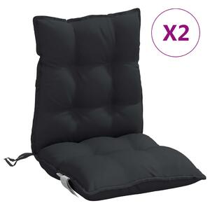 Perne scaun cu spătar mic, 2 buc., negru, textil oxford