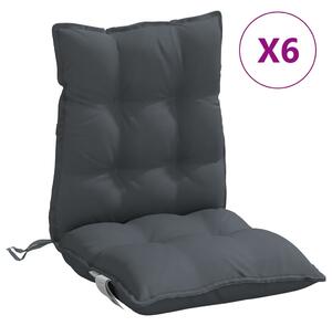 Perne scaun cu spătar mic, 6 buc., antracit, textil oxford