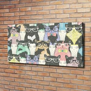 Imprimare tablou canvas pisici ochelari