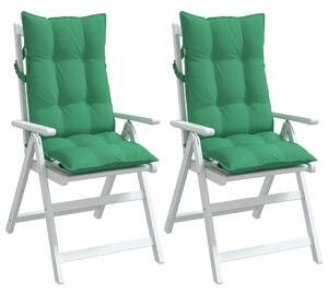 Perne scaun cu spătar înalt, 2 buc, verde, țesătură Oxford