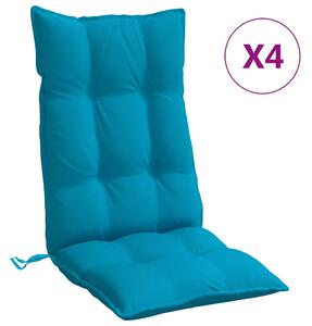 Perne de scaun cu spătar înalt, 4 buc, bleu, țesătură Oxford