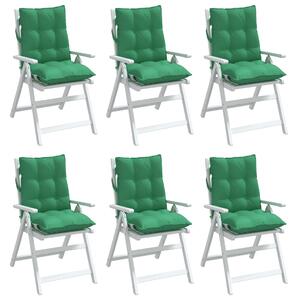 Perne scaun cu spătar mic, 6 buc., verde, textil oxford