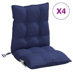 Perne scaune cu spătar jos, 4 buc., bleumarin, textil oxford