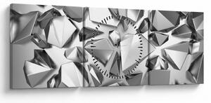 Tablou cu abstracție 3D (cu ceas) (90x30 cm)
