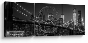 Tablou cu podul Brooklin în New York (cu ceas) (90x30 cm)