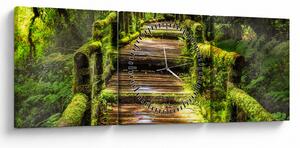 Tablou cu scări într-o pădure tropicală (cu ceas) (90x30 cm)