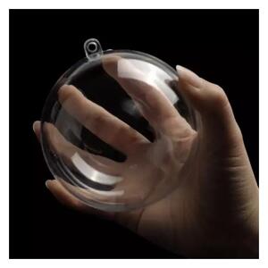 Set 12 globuri din acril, diametru 8 cm, transparente