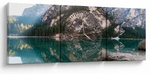 Tablou cu lac montan (cu ceas) (90x30 cm)