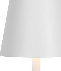 Lampă de podea de exterior albă cu LED cu dimmer tactil reîncărcabilă - Jackson