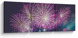 Tablou cu artificii (cu ceas) (90x30 cm)