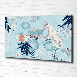 Tablou pe pânză canvas Crane și flori