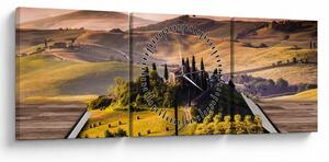 Tablou cu peisaj în carte (cu ceas) (90x30 cm)