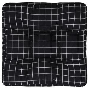 Pernă de paleți, negru, carouri, 50x50x12 cm, textil