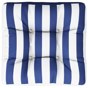 Pernă de paleți, dungi albastru/alb, 60x60x12 cm, textil