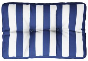 Pernă de paleți, dungi albastru/alb, 50x40x12 cm, textil
