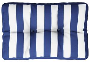 Pernă de paleți, dungi albastru/alb, 60x40x12 cm, textil