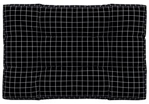 Pernă de paleți, negru carouri, 120x80x12 cm, textil