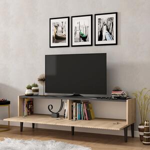 Comodă TV Draw - Sapphire Oak, Black Marble