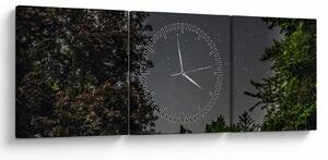 Tablou cu cerul nocturn (cu ceas) (90x30 cm)
