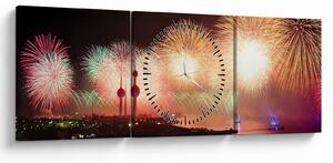 Tablou cu artificii (cu ceas) (90x30 cm)
