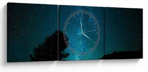 Tablou cu cerul nocturn și stele (cu ceas) (90x30 cm)