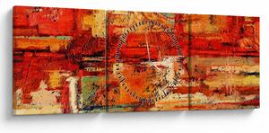 Tablou cu pictură pe pereți (cu ceas) (90x30 cm)