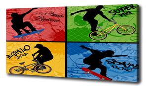 Tablou canvas Biciclete și skateboard