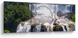 Tablou cu cascadele Iguass (cu ceas) (90x30 cm)