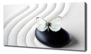 Tablou pe pânză piatra Zen și fluture