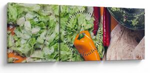 Tablou cu legume (cu ceas) (90x30 cm)