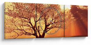 Tablou cu razele lui Dumnezeu (cu ceas) (90x30 cm)
