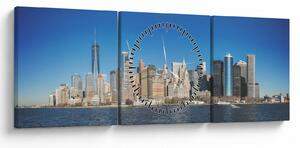 Tablou - Manhattan în New York (cu ceas) (90x30 cm)
