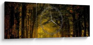 Tablou cu pădure (cu ceas) (90x30 cm)