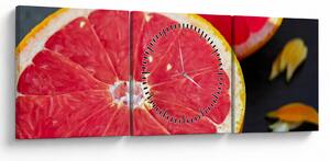 Tablou cu grapefruit tăiat (cu ceas) (90x30 cm)