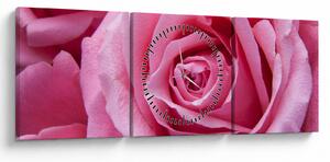 Tablou cu trandafir (cu ceas) (90x30 cm)