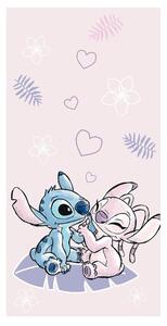 Prosop pentru copii roz din bumbac 70x140 cm Lilo and Stitch "Pink" – Jerry Fabrics