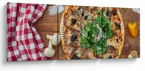 Tablou cu pizza (cu ceas) (90x30 cm)
