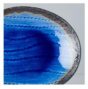 Farfurie ovală din ceramică MIJ Cobalt, 24 x 20 cm, albastru