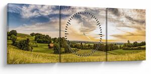 Tablou cu peisaj (cu ceas) (90x30 cm)