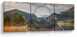Tablou cu lac (cu ceas) (90x30 cm)