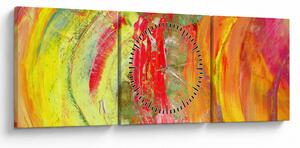 Tablou cu abstracție- pictura (cu ceas) (90x30 cm)