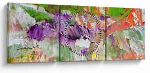 Tablou cu abstracție - pictura (cu ceas) (90x30 cm)
