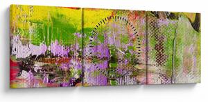 Tablou cu abstracție - pictura (cu ceas) (90x30 cm)