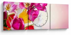 Tablou cu lalele (cu ceas) (90x30 cm)