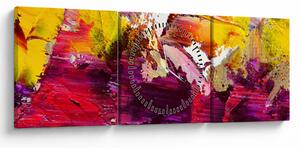 Tablou cu abstracție - pictura (cu ceas) (90x30 cm)