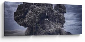 Tablou - Erupție vulcanică (cu ceas) (90x30 cm)