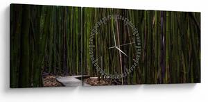 Tablou - Între bambus (cu ceas) (90x30 cm)